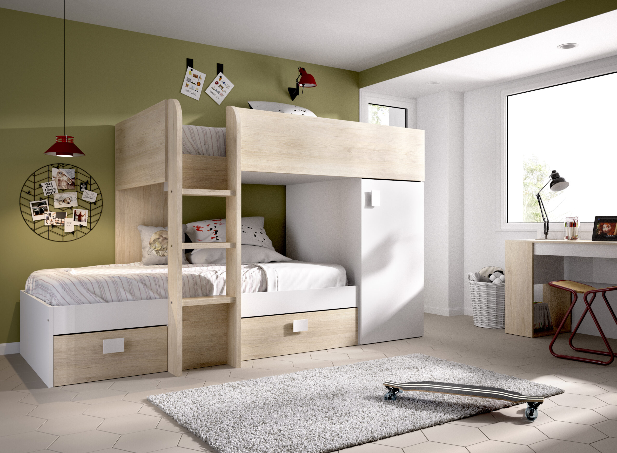 Mueble cama juvenil doble moderno tienda online