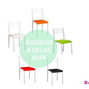 JUEGO DE 4 SILLAS MODELO ALFA EN VARIOS COLORES